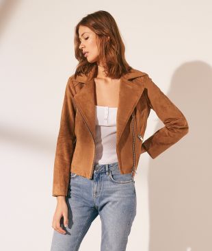 Veste de biker effet daim MIX POLYESTER - ETAM