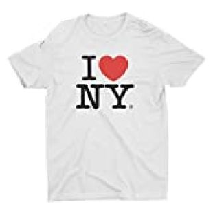 I Love NY Men's Unisex Tee Officially Licensed T-Shirt (White, Small)