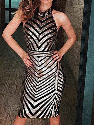 Sequin Halter Dress