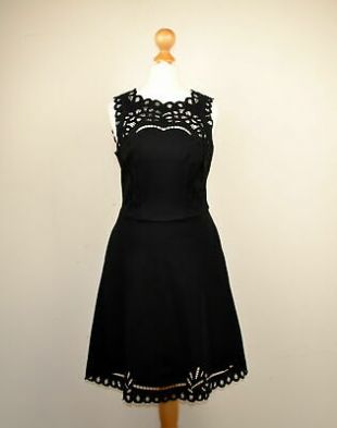 Ted Baker verony robe noir coupe Travail Patineuse coupe flare taille 1 UK 8  | eBay