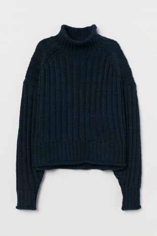 Rib-knit Turtleneck Sweater