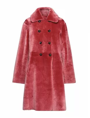 Armani shearling jacket pink hotsell