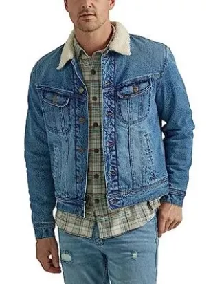 Men's Legendary Classic Rider Jacket, Sherpa-Lined Blue, Small