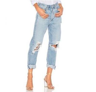 Agolde Women's années 90 Jeans Hi-Rise loose détruit/effet vieilli fall out/BLEU 24  | eBay