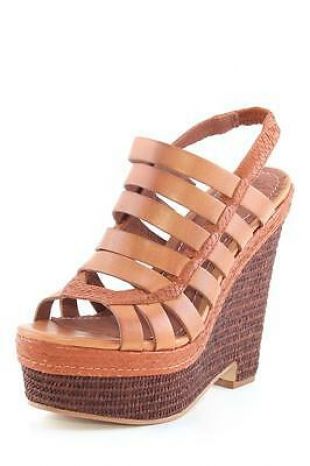 Elizabeth And James Silva compensé Nude Multi Plate-forme Sandale Bride Arrière Raffi Brun  | eBay