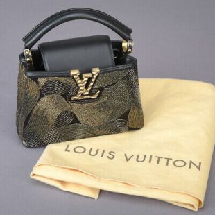 Louis Vuitton mini Capucines Crossbody Bag Hand Shoulder Purse Gold Beads M54343  | eBay