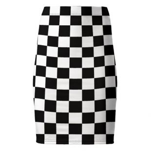 Black and White Check Skirt