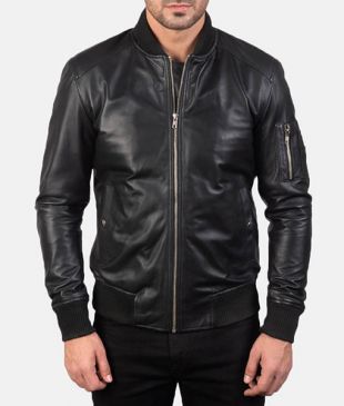 Barack Obama 44 Black Bomber Jacket - TheLeatherCity