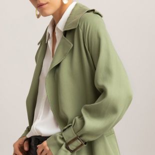 Trench long fluide en lyocell