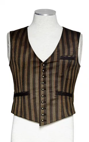 Gilet veste costume gothique steampunk vintage rayure stylé PunkRave homme Café  | eBay