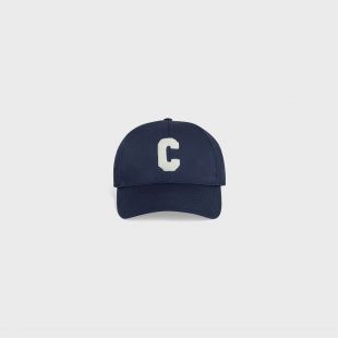CASQUETTE BASEBALL INITIALE COTON - NAVY/OFF WHITE - 2AUA2242N.07OW | CELINE