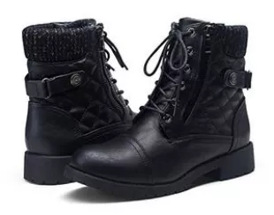 Women's 927 Ankle Boots, Lace-up Fashin Combat Booties, Black