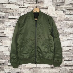 vintage ALPHA INDUSTRIES x URBAND RESEARCh DOOR Olive Green Bombers Flight Jacket Zipper Up Military Army Styled Small Size