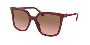 Tory Burch TY7146 180111 55M Transparent Red/Rose Brown Gradient Square Miller Sunglasses for Women+FREE Complimentary Eyewear Care Kit