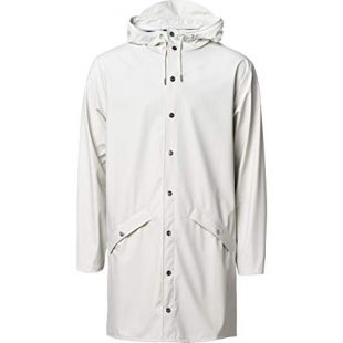RAINS Waterproof Long Jacket - Off White - XXS/XS