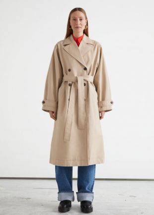 Relaxed Belted Cotton Trench Coat