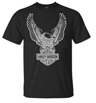 Harley-Davidson Mens T-Shirt Eagle Graphic Short Sleeve Black Tee 30296656 (3XL)