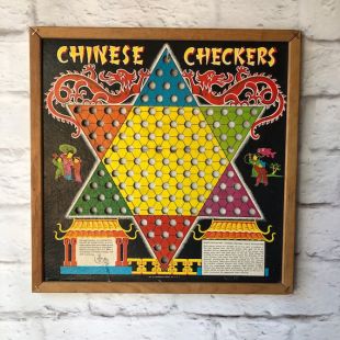 WhatsNewOnTheMantel - vintage Chinese Checkers Board vintage Game Board ...