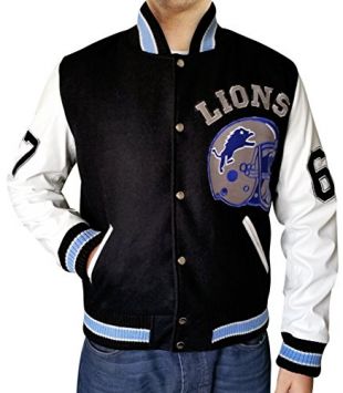 RLW Detroit Hills Beverly Cop Lions Letterman Jacket (X-Large) Black