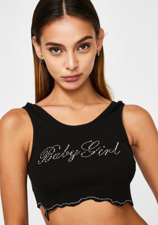 Black Forever Ya Baby Girl Crop Top