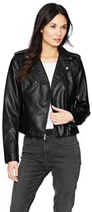 Levis Levis Womens Plus Faux Leather Classic Asymmetrical Motorcycle Jacket Standard 