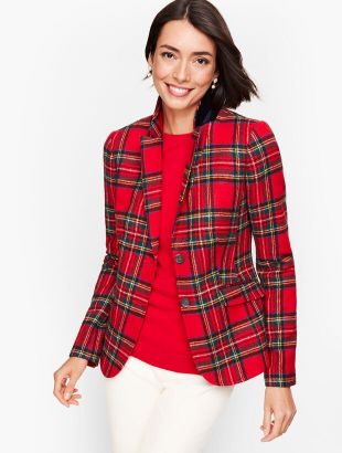 Shetland Wool Blazer - Plaid
