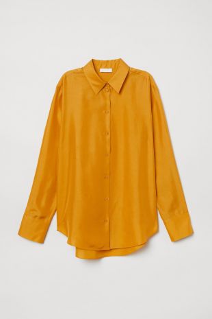 Silk Shirt - Yellow - Ladies | H&M US