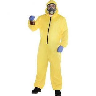 Party City Hazmat Suit Halloween Costume for Men, Plus Size, Includes Jumper and Mask