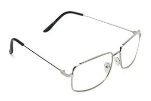 The One Who Knocks Clear Rectangular Aviator Lens Glasses, Silver