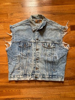 années 80/90 Levi’s Strauss Denim Acid Wash Jean Veste vintage gilet sans manches old school pantalon en pierre hipster rétro classique original