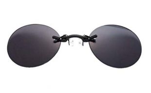 BAIF Sunglasses Clip On Nose Sunglasses Men Matrix Morpheus Rimless Sun Glasses Round Glasses Uv400