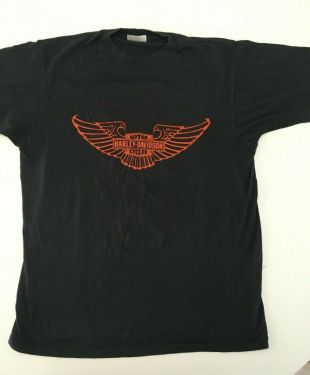 Rare Harley Davidson Vintage "Wings and Shield" Media, PA L Black T-shirt 1984   | eBay