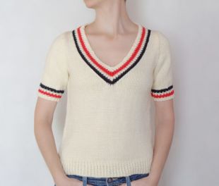 Marilyn Monroe Crop short sleeve tennis sweater V neck top Designer inspired Iconic