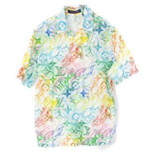 The watercolor shirt Louis Vuitton worn by L'Algérino in her video clip  Excuse my French feat Franglish
