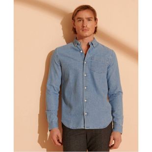 Chemise boutonnée classique en jean