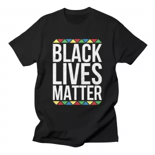 Black Lives Matter Colored Triangle Men's T-Shirt | CreativeTDesigns