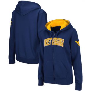 West Virginia Mountaineers Stadium Athletic Women's Arched Name Full-Zip Hoodie - Navy