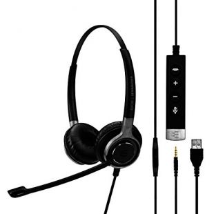 Sennheiser SC 665 USB (507257) - Double-Sided Business Headset | UC Optimized and Skype for Business Certified | For Mobile Phone, Tablet, Softphone, and PC (Black)
