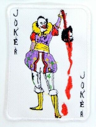 Batman Joker Card The Dark Knight Blood Embroidered Patch Black Heath Ledger