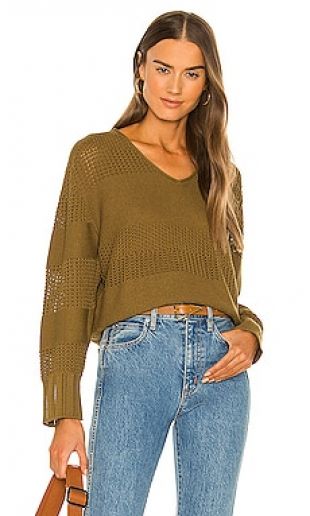 Faye Stripe V-Neck Sweater