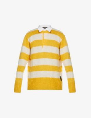 Striped mohair-blend jumper