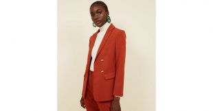 Blazer rouge brique à coupe croisée