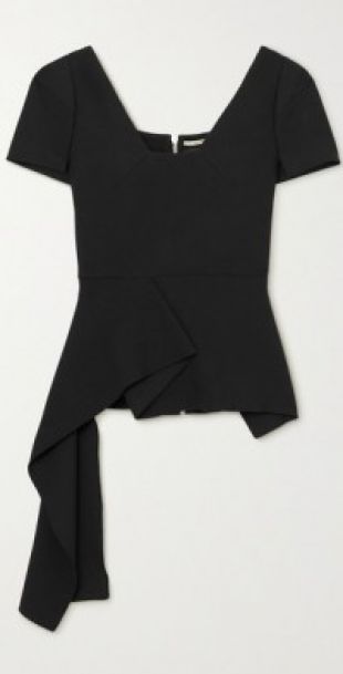 Irene Asymmetric Draped Stretch-Crepe Top