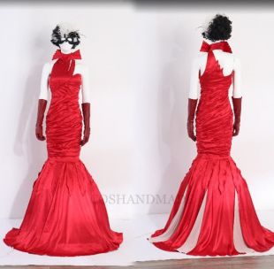 COSHANDMADE - Cruella De Vil Robe Rouge Cruella Cosplay Costume Cruella ...