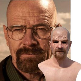 Nouveau Film Celebrity Masque en latex Briser le méchant Professeur M. Blanc Costume réaliste Halloween Cosplay accessoires x0803