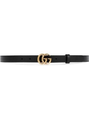 Gucci - Leather belt with double G buckle