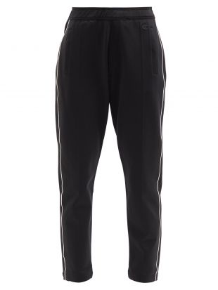 Embroidered Jersey Track Pants - Black