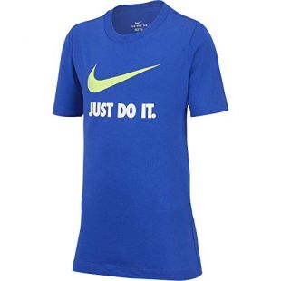 Nike Boys' Tee Just Do It Swoosh, Game Royal/Volt, Large