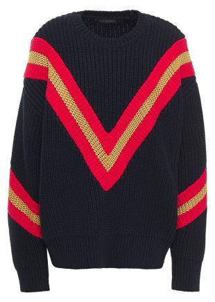 Leon oversized striped ribbed cotton-blend sweater