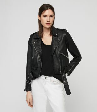 Allsaints - Lexi cropped leather biker jacket